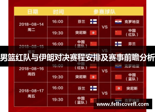 男篮红队与伊朗对决赛程安排及赛事前瞻分析